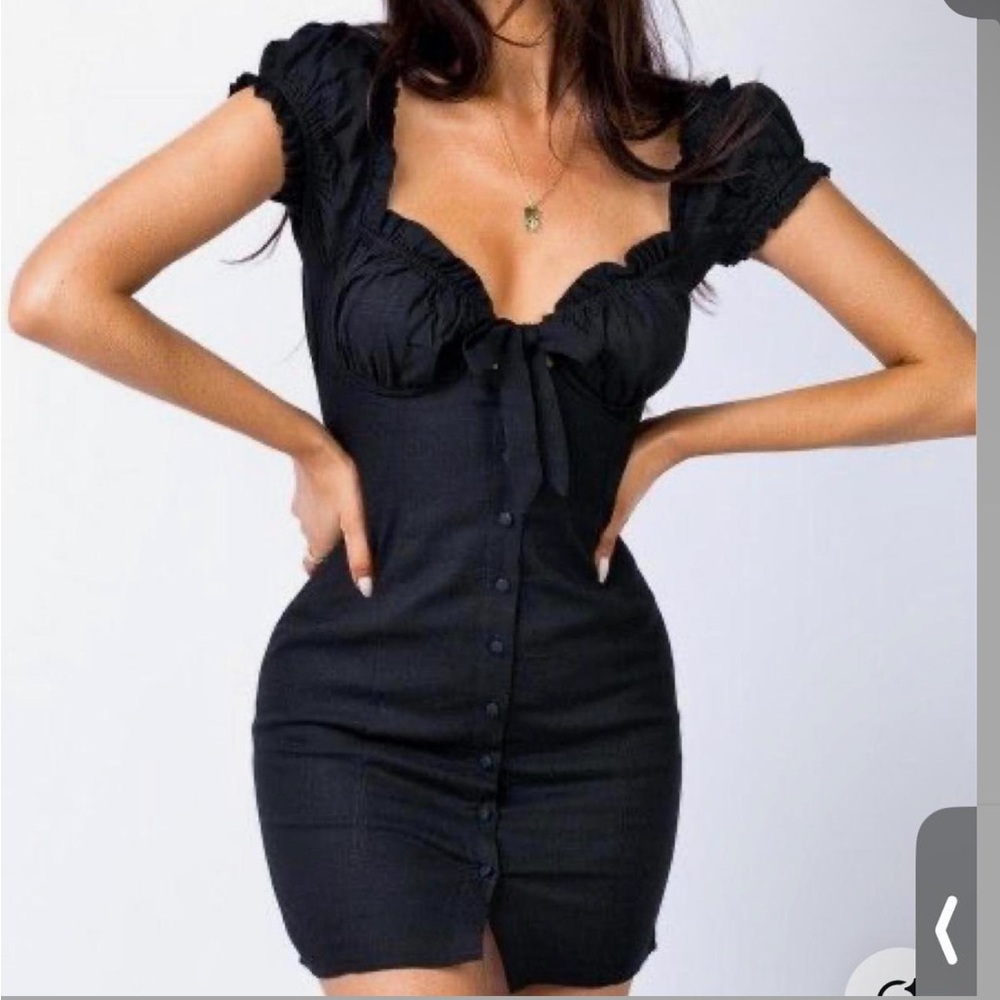 Princess Polly black button up mini dress